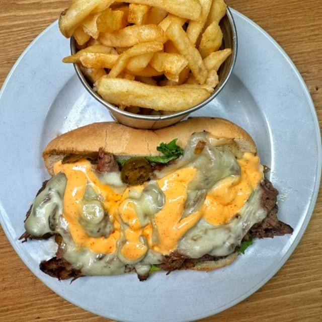 Spicy Steak Grinder Sandwich.