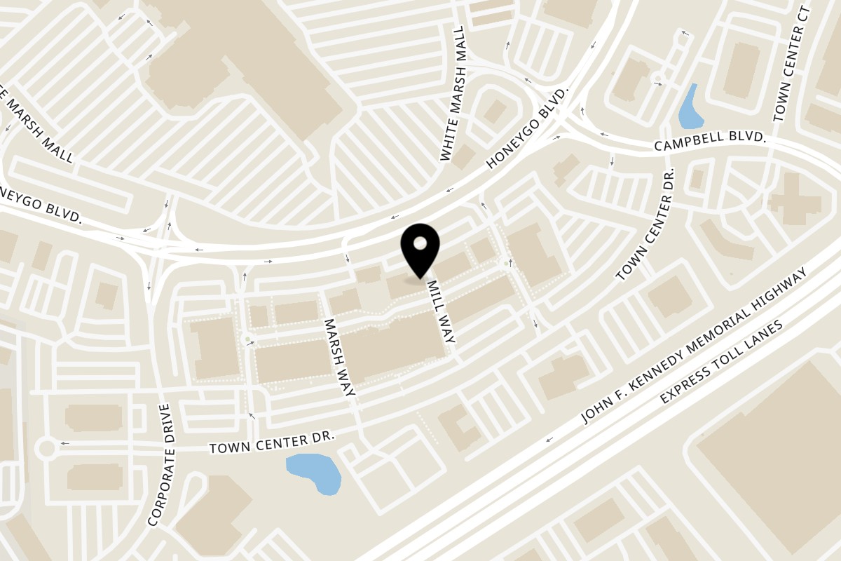 Map showing the location of Red Brick Station on 8149 Honeygo Blvd in Nottingham